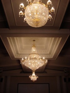 Ceiling Centre with two chandeliers