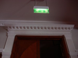 Cornice above front dorrs